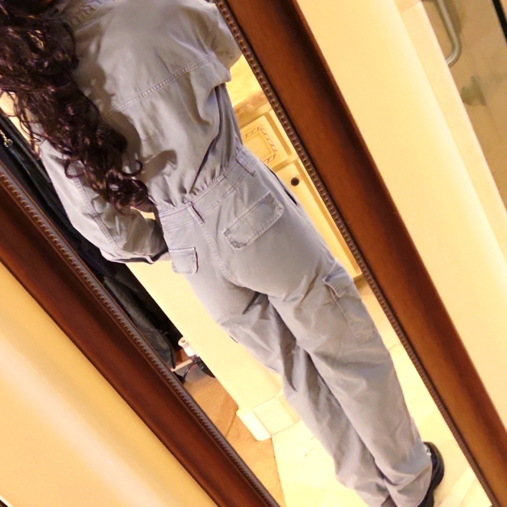 Zara 100% Cotton Gray Utility Jumpsuit with Relaxed Fit, XS - Picture 9 of 16
